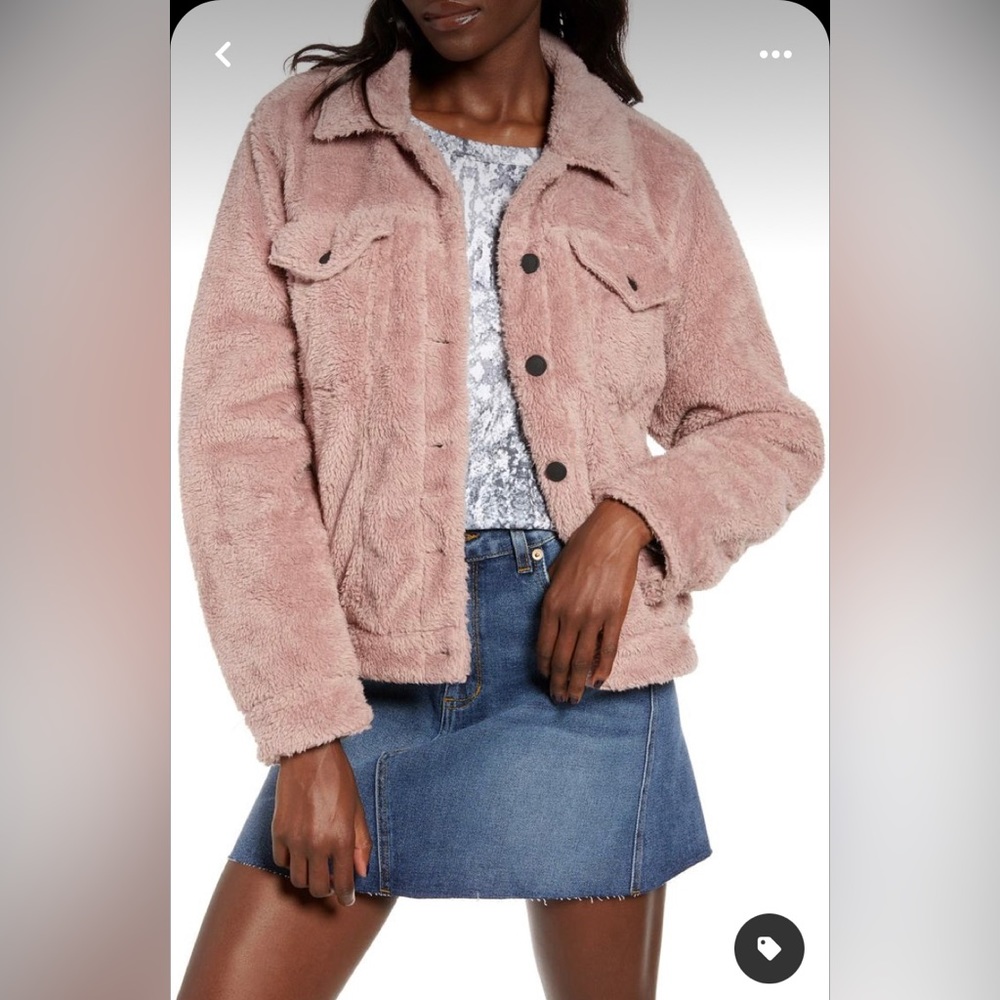 Cozy teddy trucker jacket